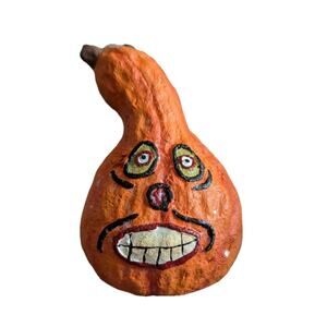 Bethany Lowe pumpkin gourd Orange ornament Halloween Anthropomorphic Folk Art